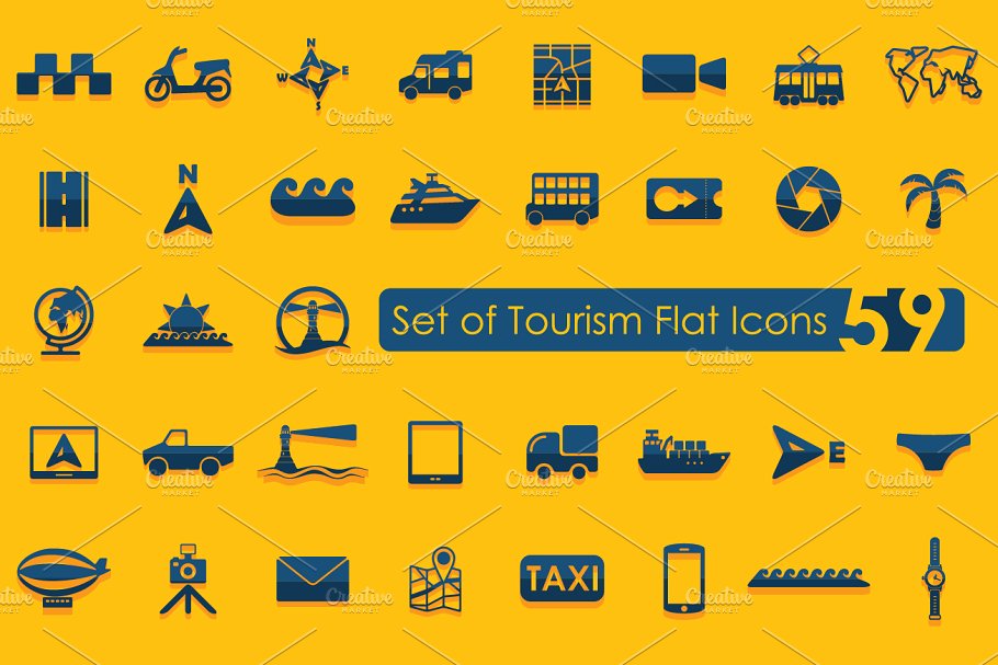 交通矢量图标素材 59 TOURISM icons #136