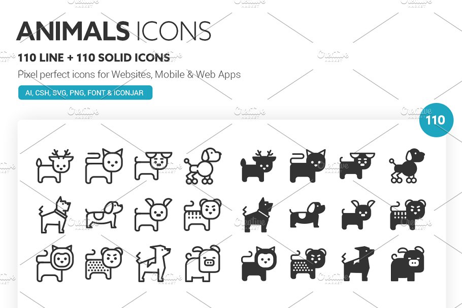 动物矢量图标素材 Animals Icons #138228