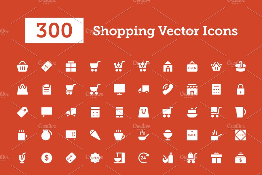 购物矢量图标下载 300 Shopping Vector I