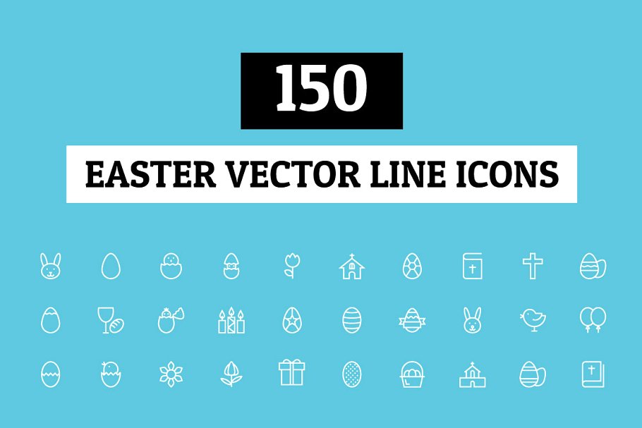 复活节图标素材 150 Easter Vector Line