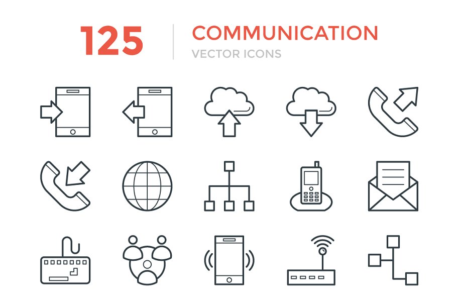 沟通矢量图标下载 125 Communication Vec