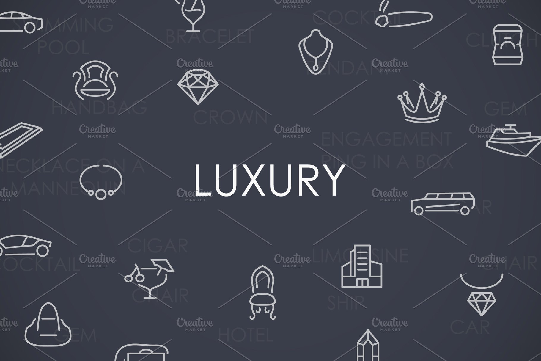 奢华矢量图标下载 Luxury thinline icons
