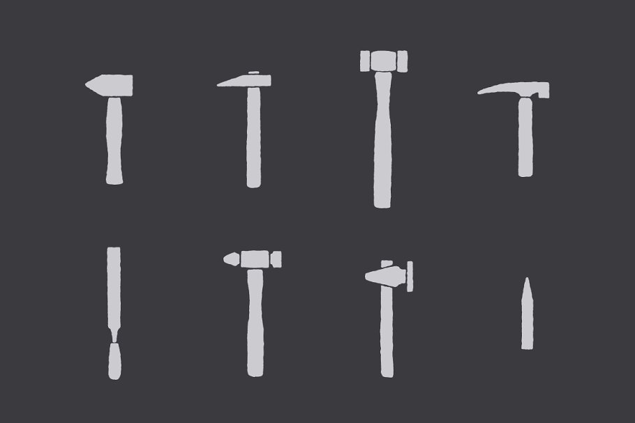 手工绘制工具图形 Blacksmith Tools By