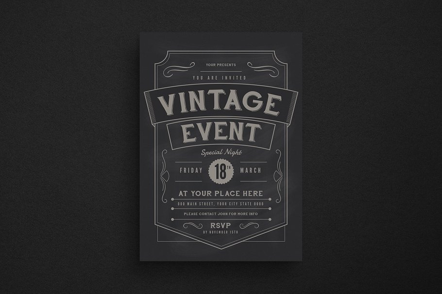 经典海报设计 Vintage Event Flyer #13