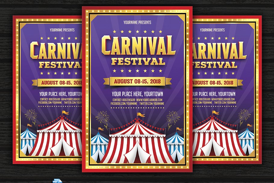 马戏团表演海报设计 Carnival Festival #1