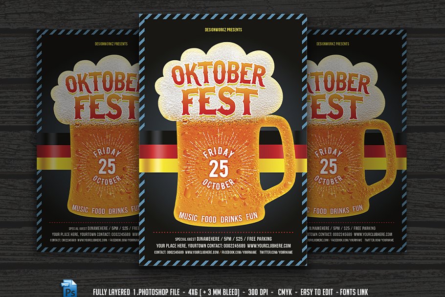 啤酒节传单设计 Oktoberfest Flyer #130