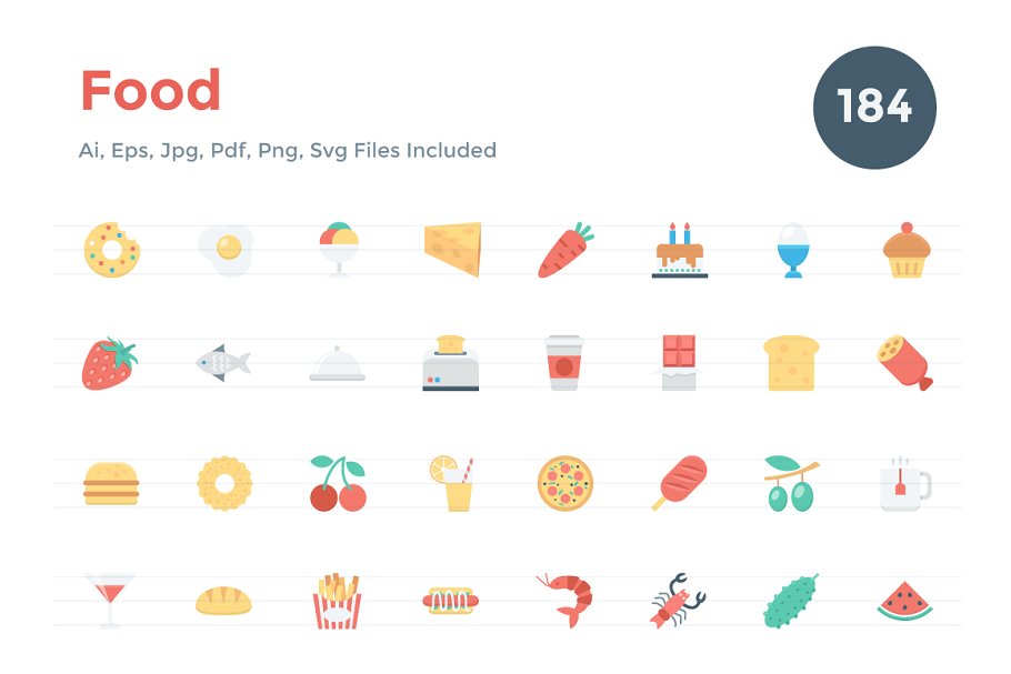 美食图标下载 184 Flat Food Icons #92