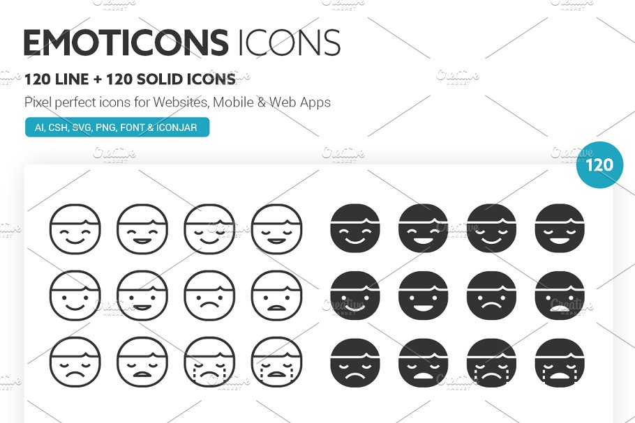 表情符号图标下载 Emoticons Icons #9238