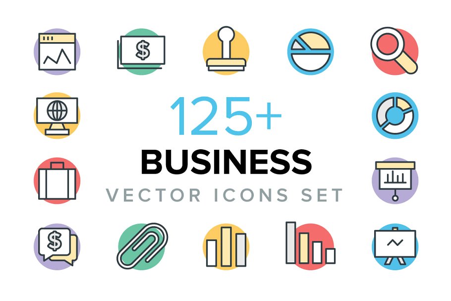 商业矢量图标下载 125 Business Vector
