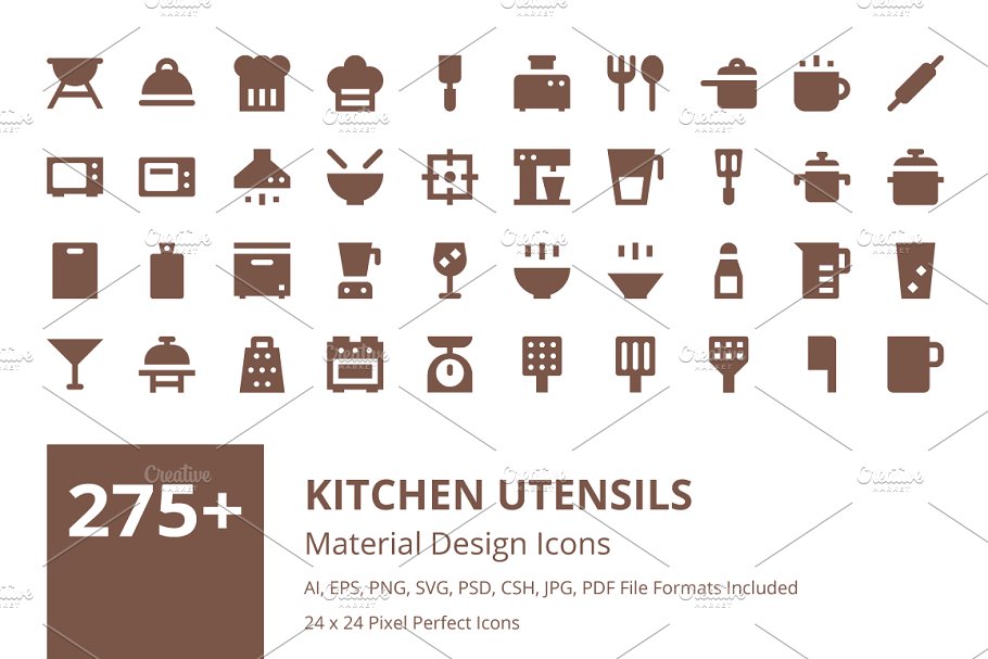 275 厨具材质图标下载 275 Kitchen Uten