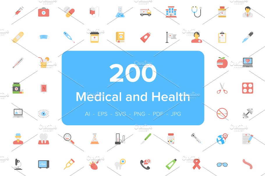 健康医疗图标下载 200 Medical and Healt