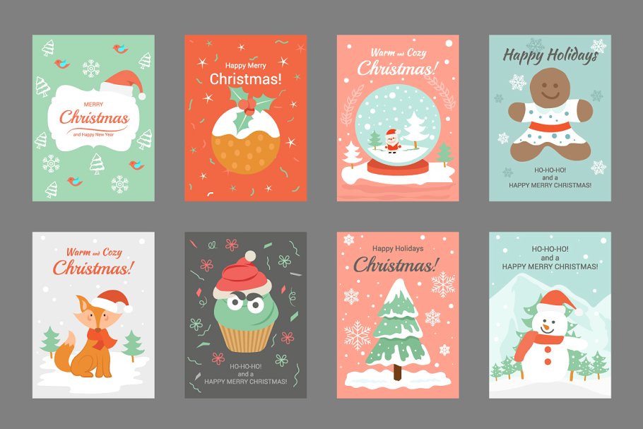 圣诞节卡片插画 40 Christmas Cards Ill