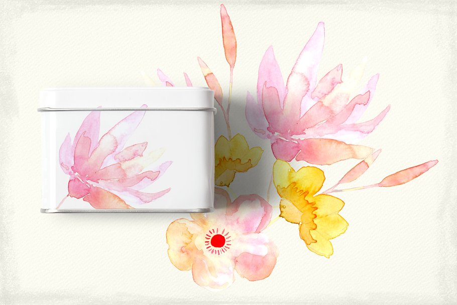 水彩花卉素材插画 Fragile Flowers #1376