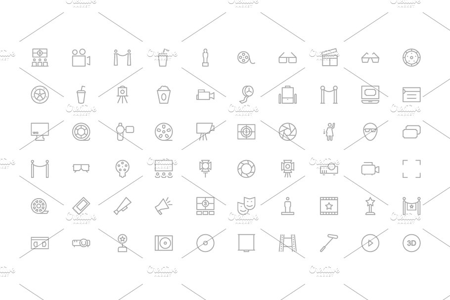 电影矢量图标素材 150  Cinema Vector Ic