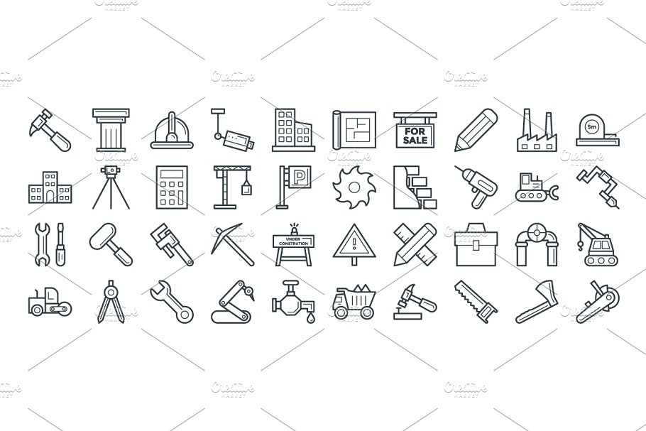 建设矢量图标素材 100  Construction Vec