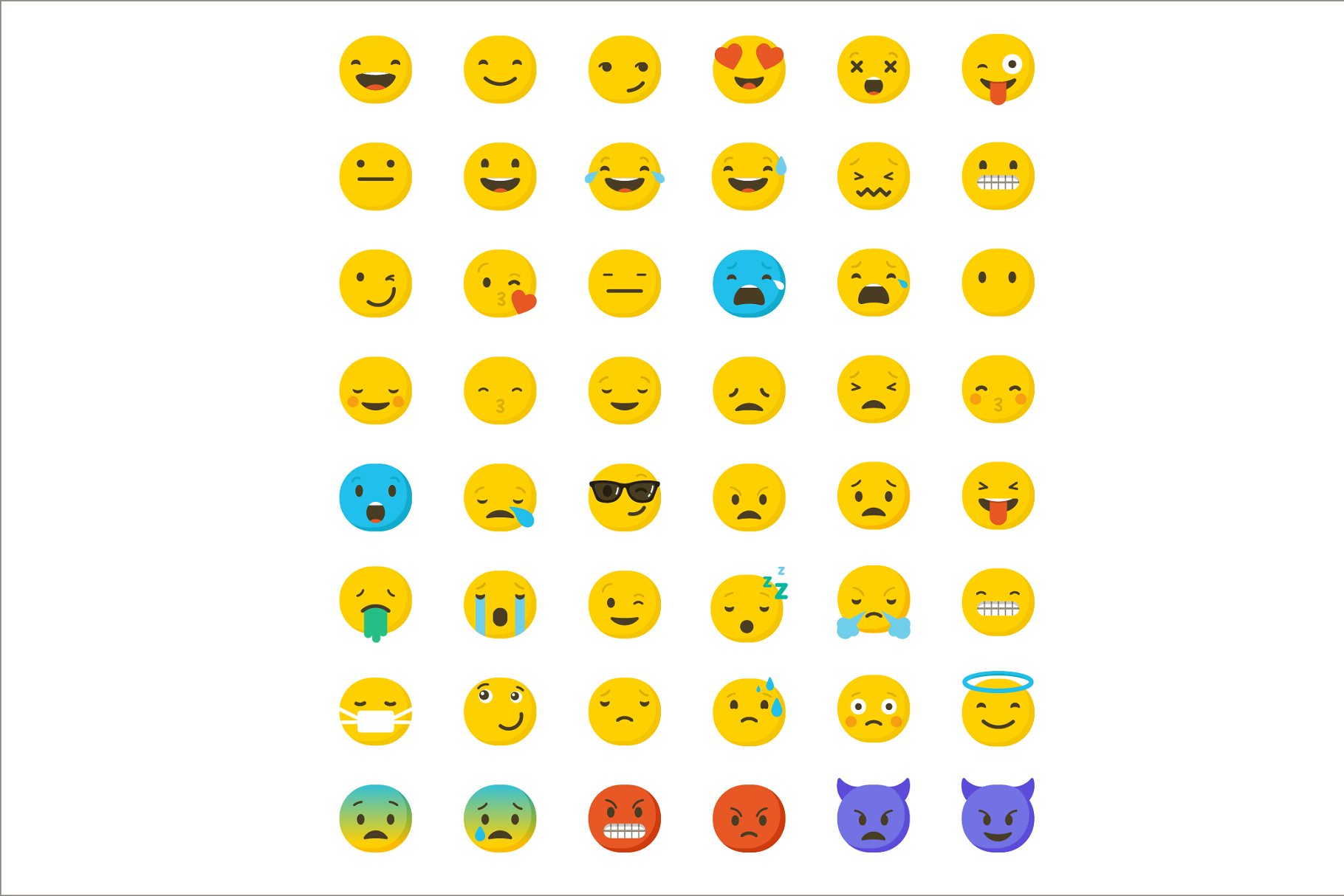 表情符号矢量图标素材 Emoji emoticons bun