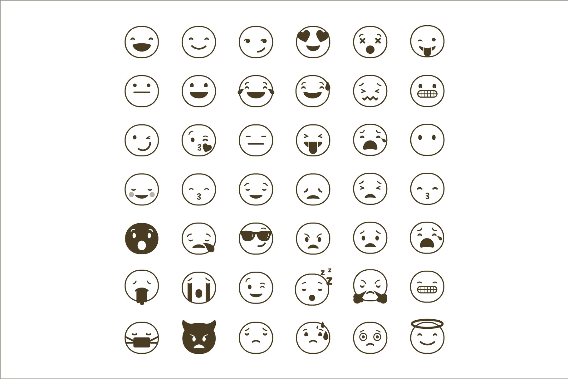 表情符号矢量图标素材 Emoji emoticons bun