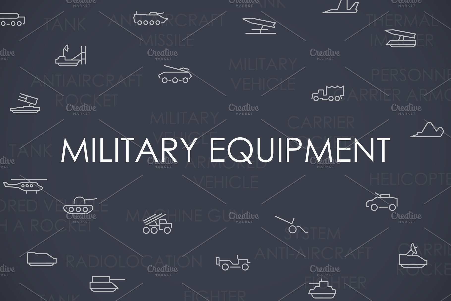 军事坦克矢量图标大全 Military equipment