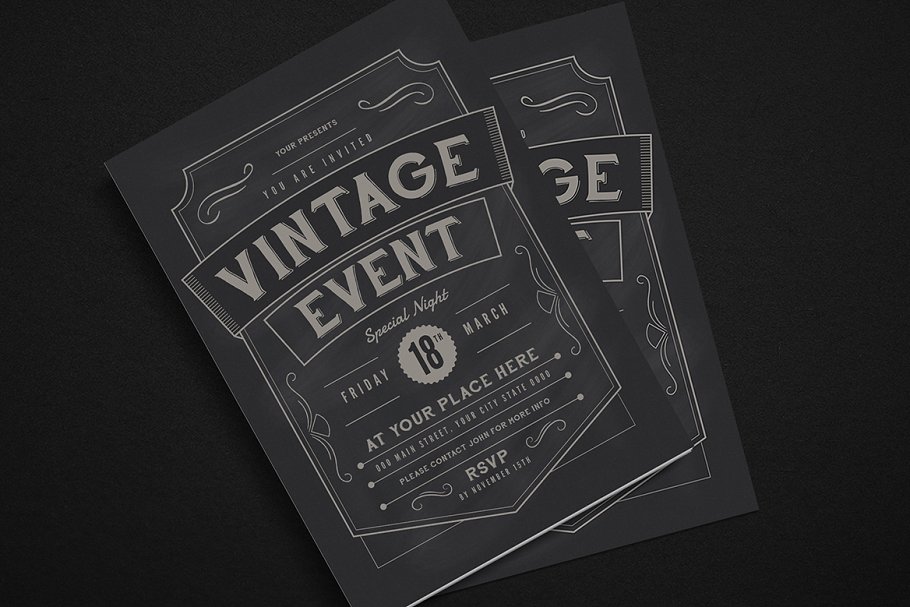经典海报设计 Vintage Event Flyer #13