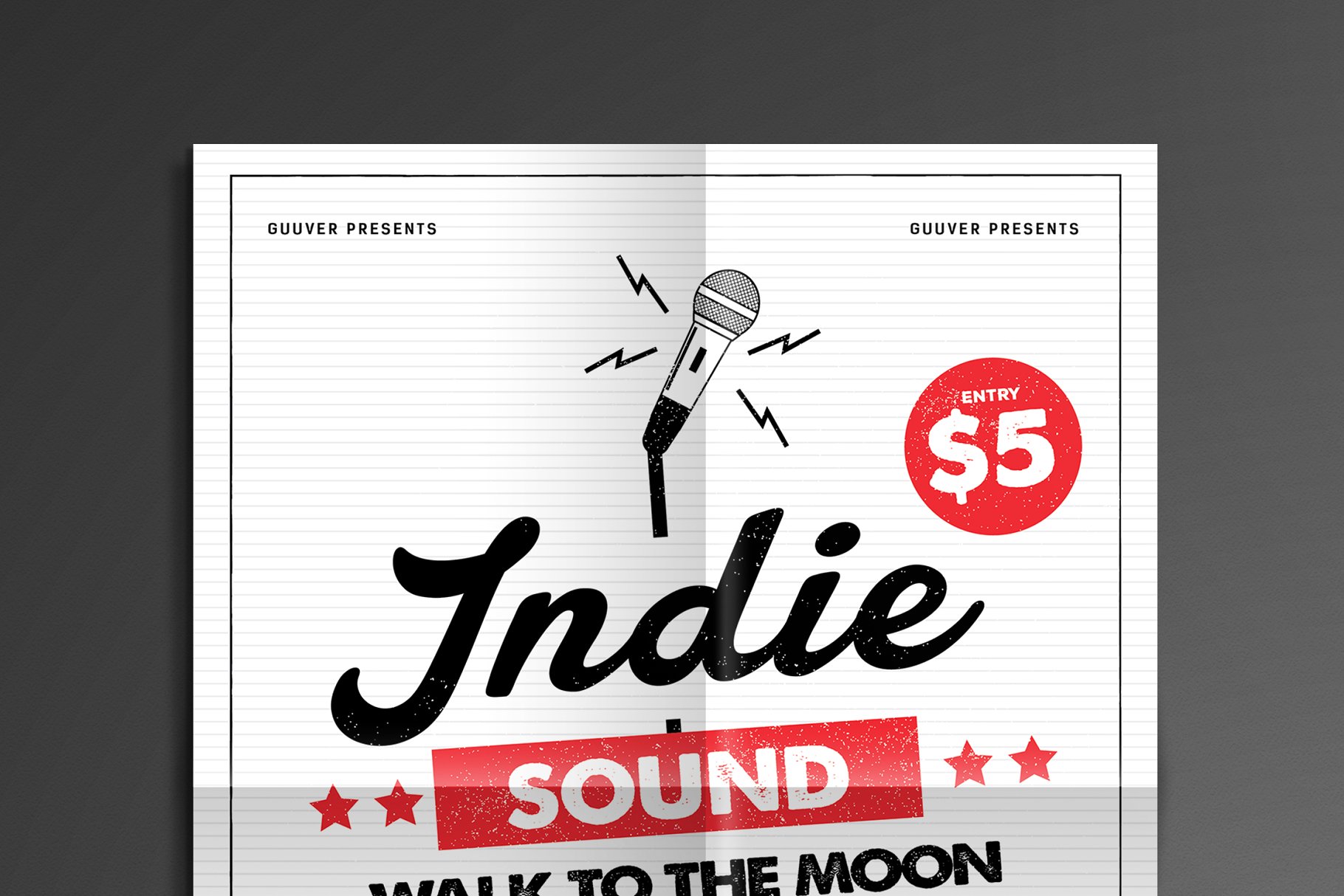 简单的活动通知海报设计 Indie Sound Flyer