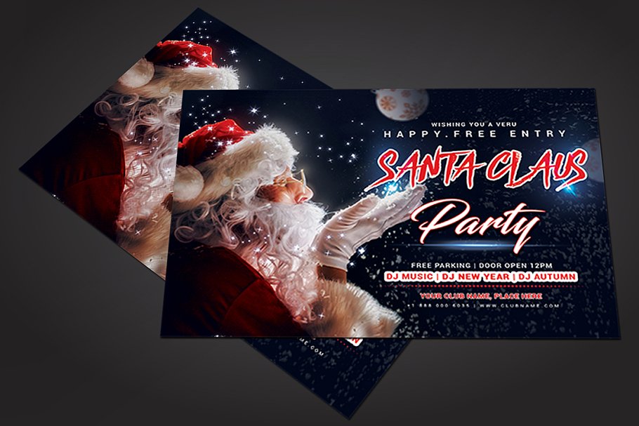 圣诞节海报制作 Santa Party Flyer #132