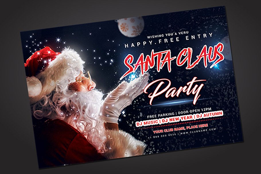 圣诞节海报制作 Santa Party Flyer #132