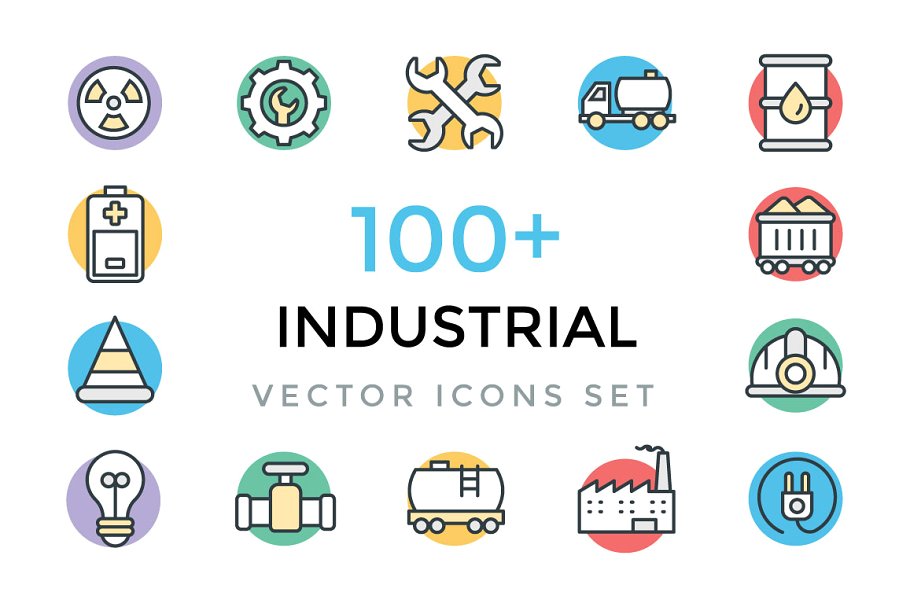 工业矢量图标素材 100  Industrial Vecto
