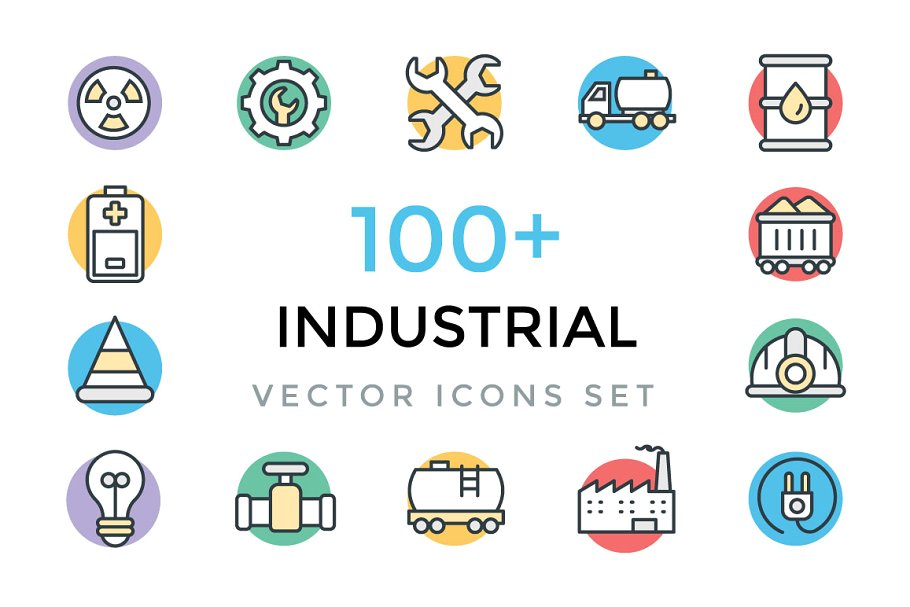 工业矢量图标素材 100 Industrial Vecto