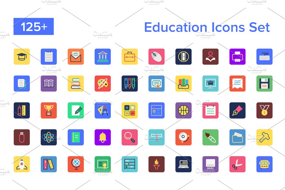 教育矢量图标大全 125  Education Icons