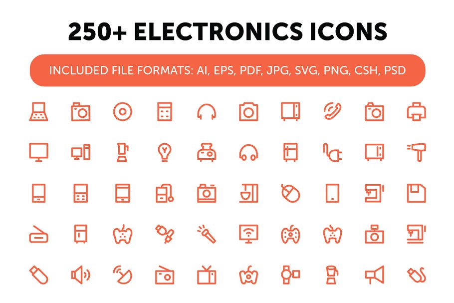 电子设备矢量图标素材 250  Electronics Ic