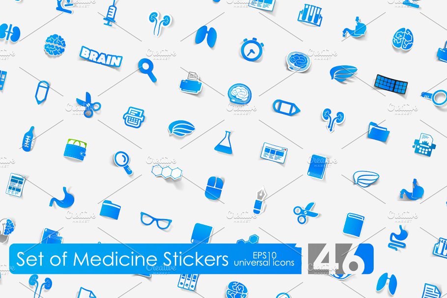 医疗矢量图标大全 146 medicine stickers