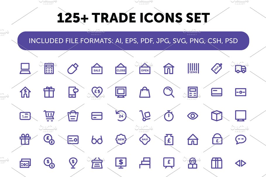 125 贸易图标素材 125 Trade Icons Se