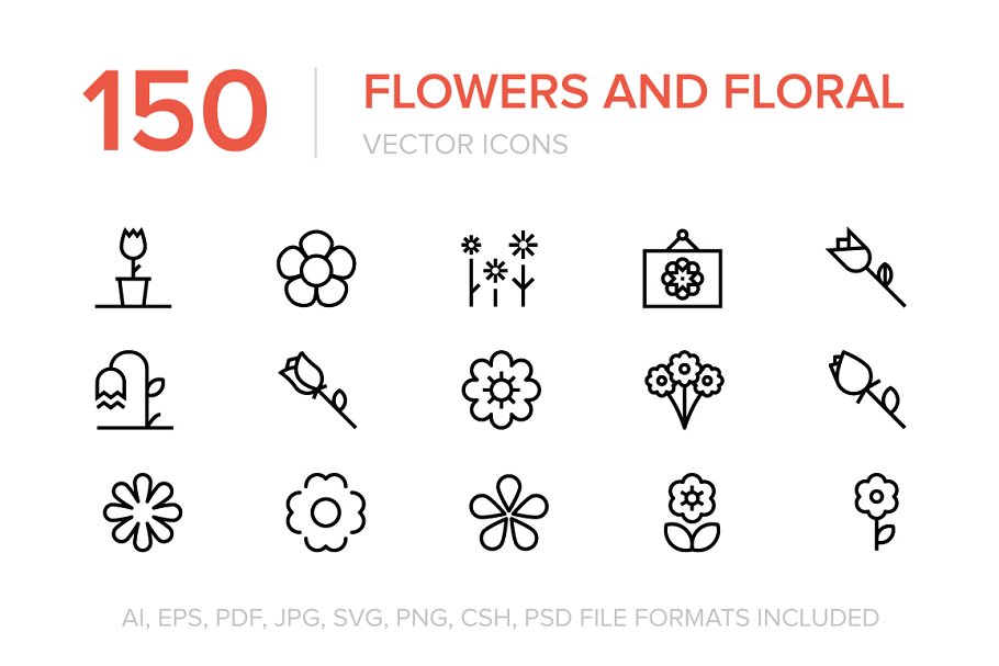 花卉图标设计 150 Flowers and Floral