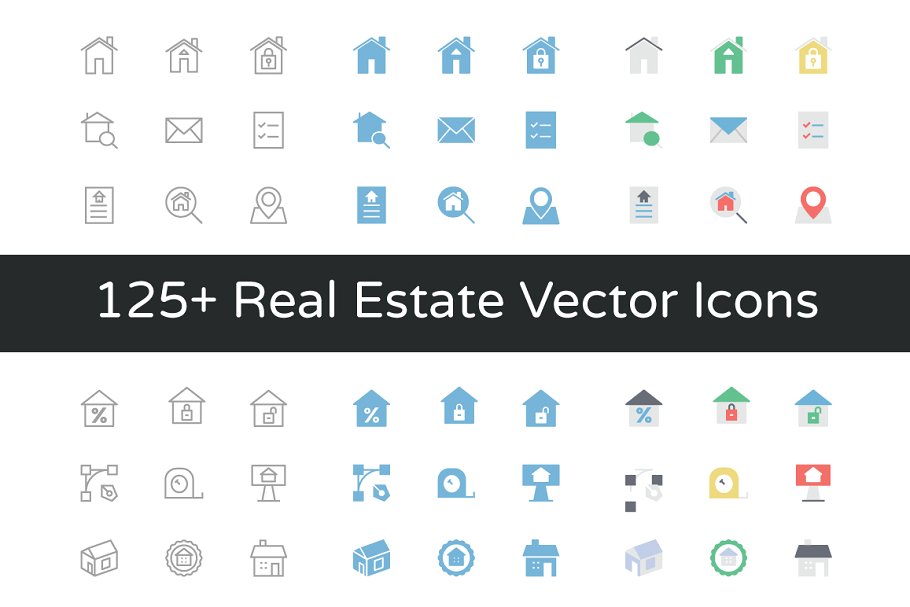 房产矢量图标下载 125  Real Estate Vect