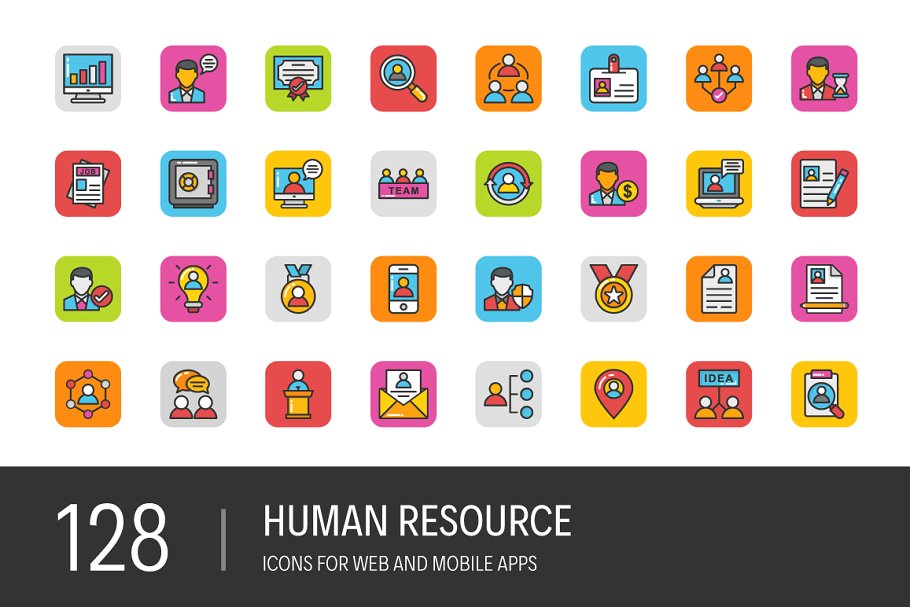 人力资源图标素材 128 Human Resource Ic