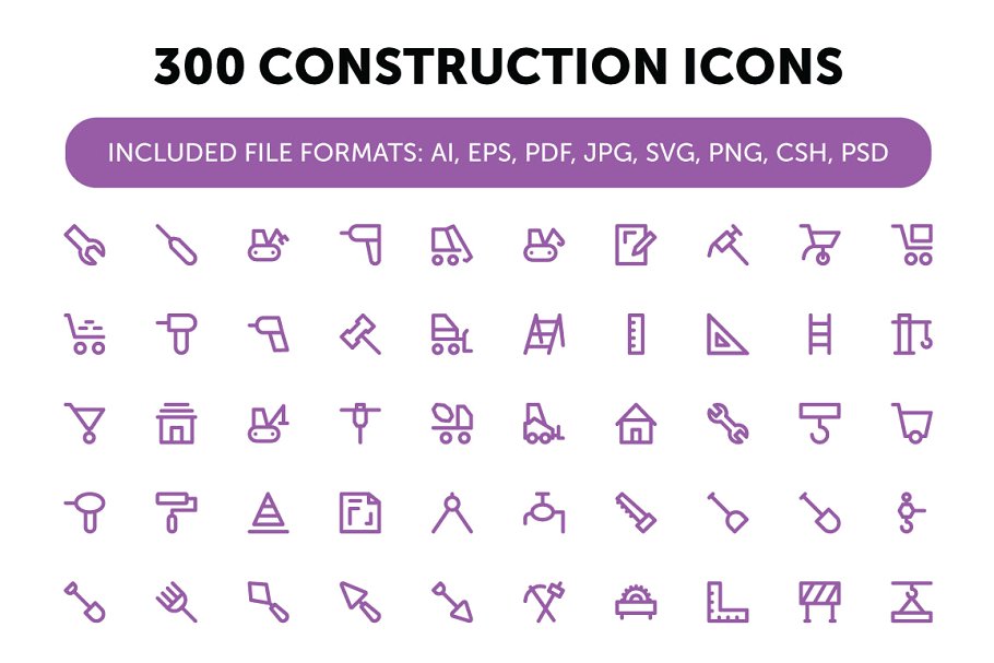 300个建筑图标大全 300 Construction Ic