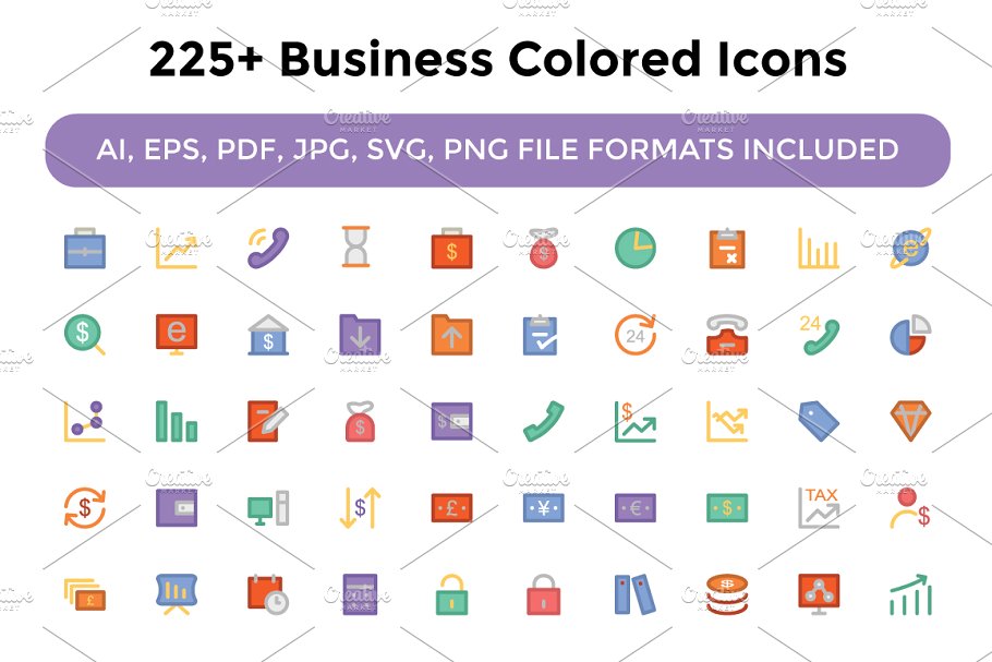 225 商业彩色图标素材 225  Business Col