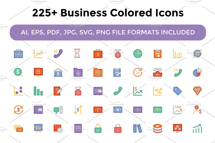 225 商业彩色图标素材 225 Business Col