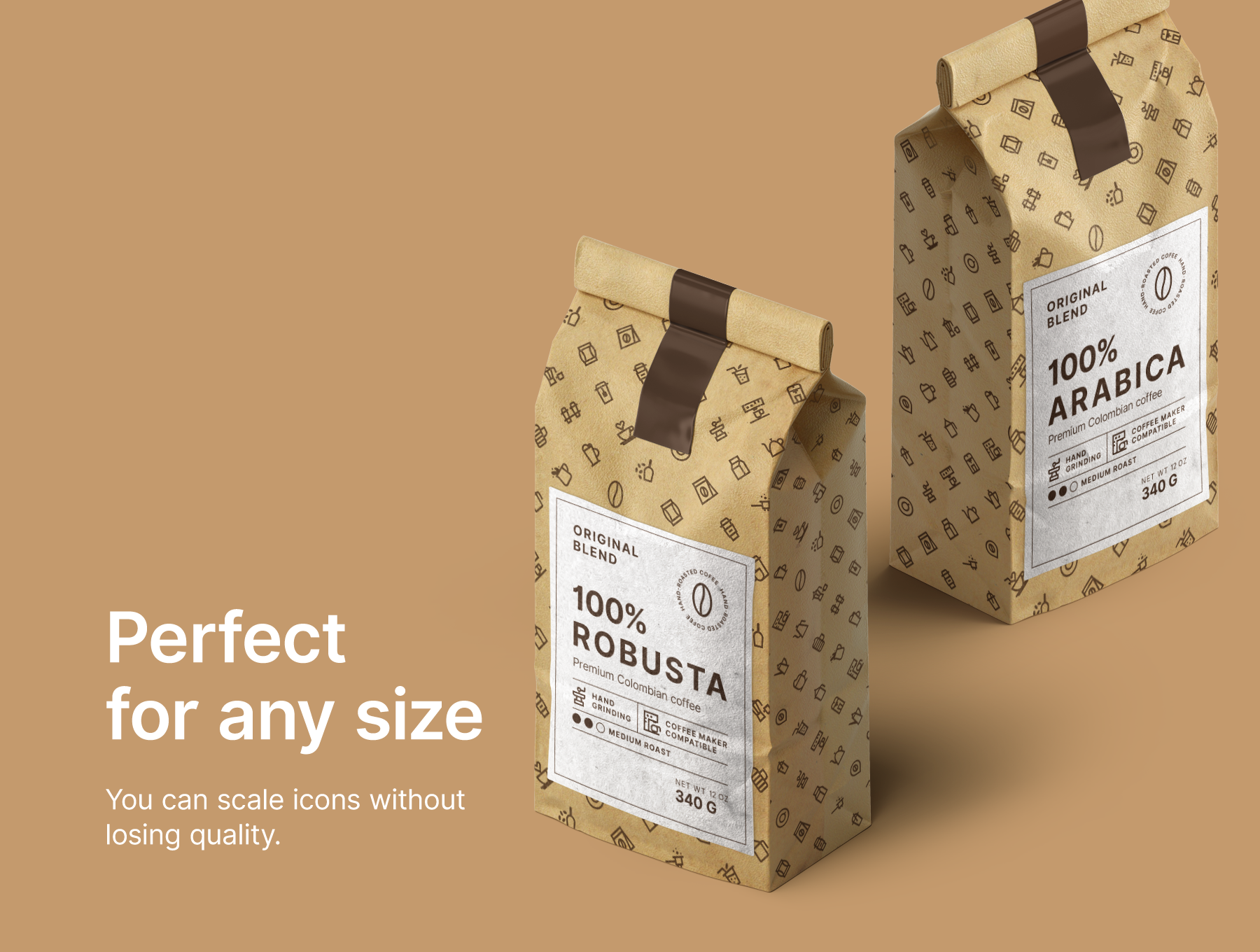 高端细致的咖啡品牌元素图标素材 #364307
