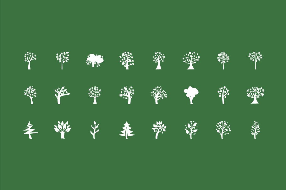 圣诞节树木图标素材 125  Trees Vector Ic