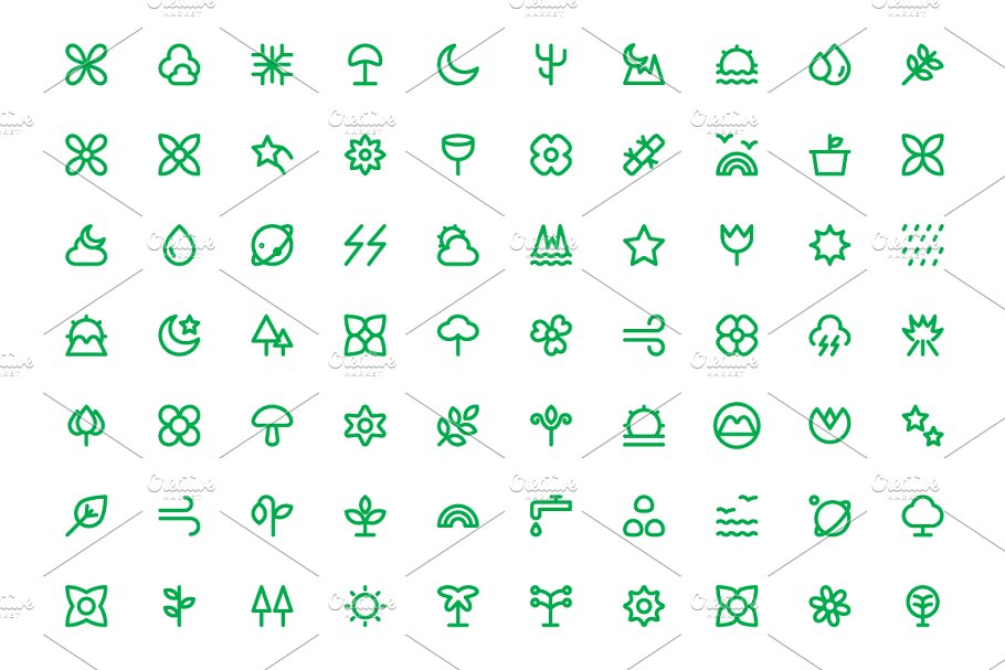 自然环保图表素材 225  Nature Line Icon