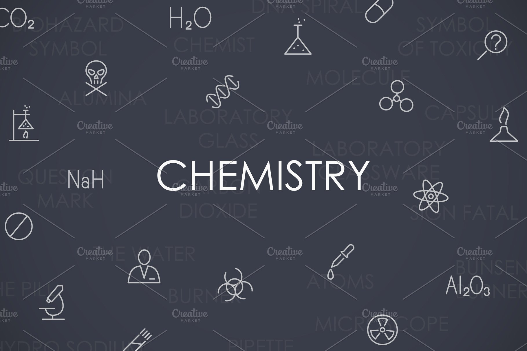 化学元素实验图标大全 Chemistry thinline