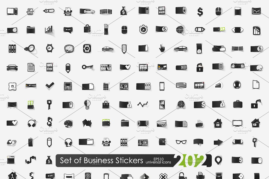 商业矢量图标素材 202 BUSINESS stickers