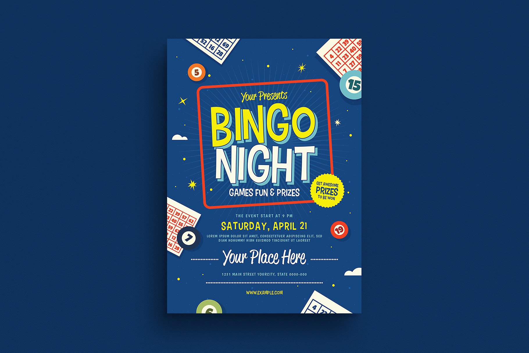 宾果之夜活动传单设计 Bingo Night Event F