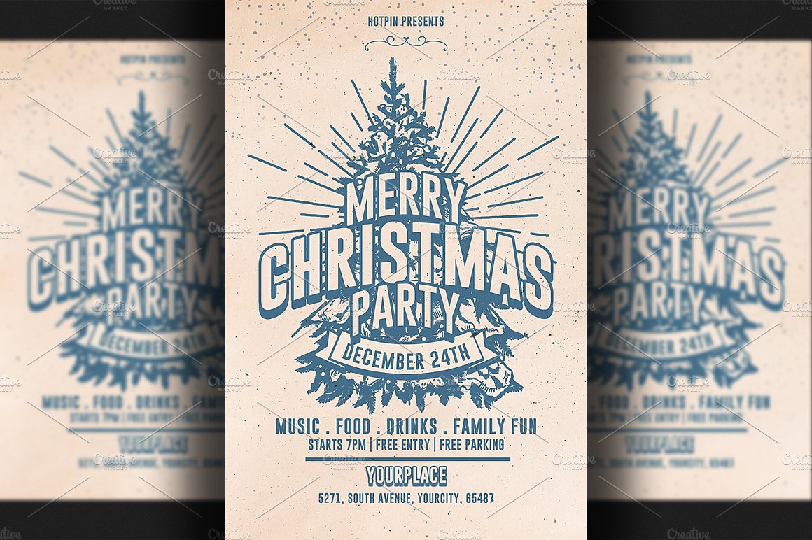 圣诞节海报设计 Christmas Party Flyer