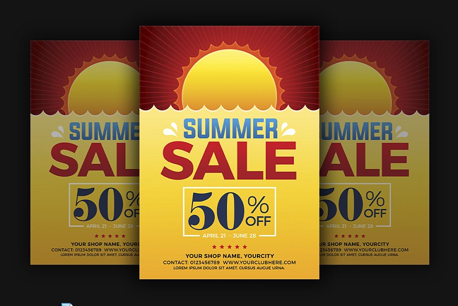 夏季促销海报设计模板 Summer Sale Flyer P