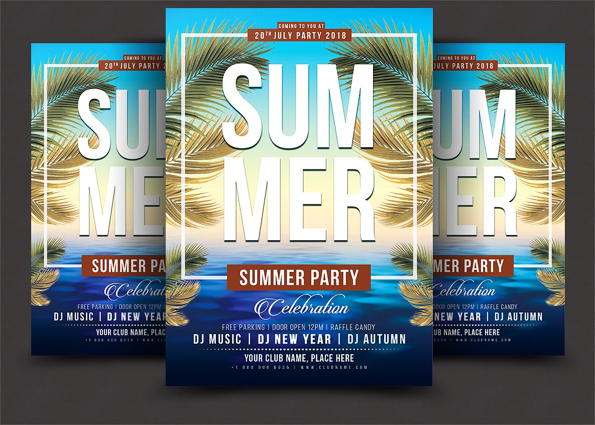 夏季活动海报设计模板 Summer Flyer #27737