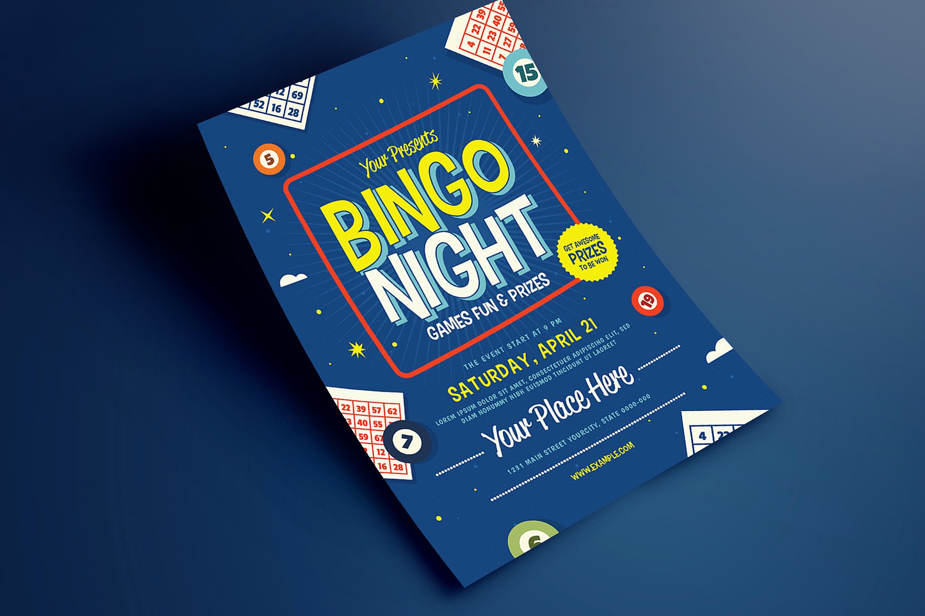 宾果之夜活动传单设计 Bingo Night Event F
