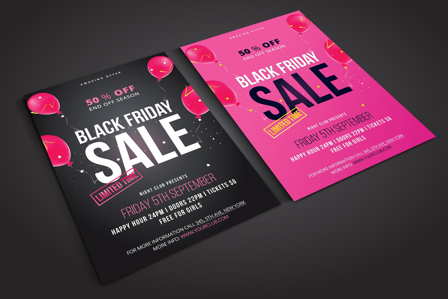 黑五促销海报设计 Black Friday Flyer #1