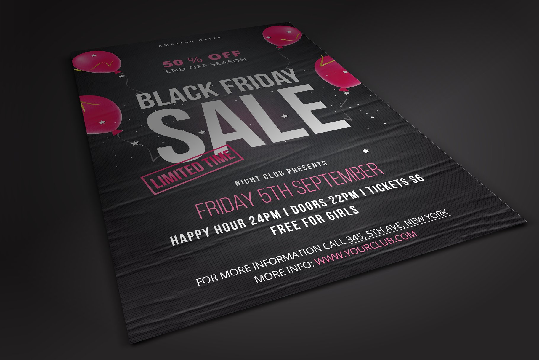 黑五促销海报设计 Black Friday Flyer #1